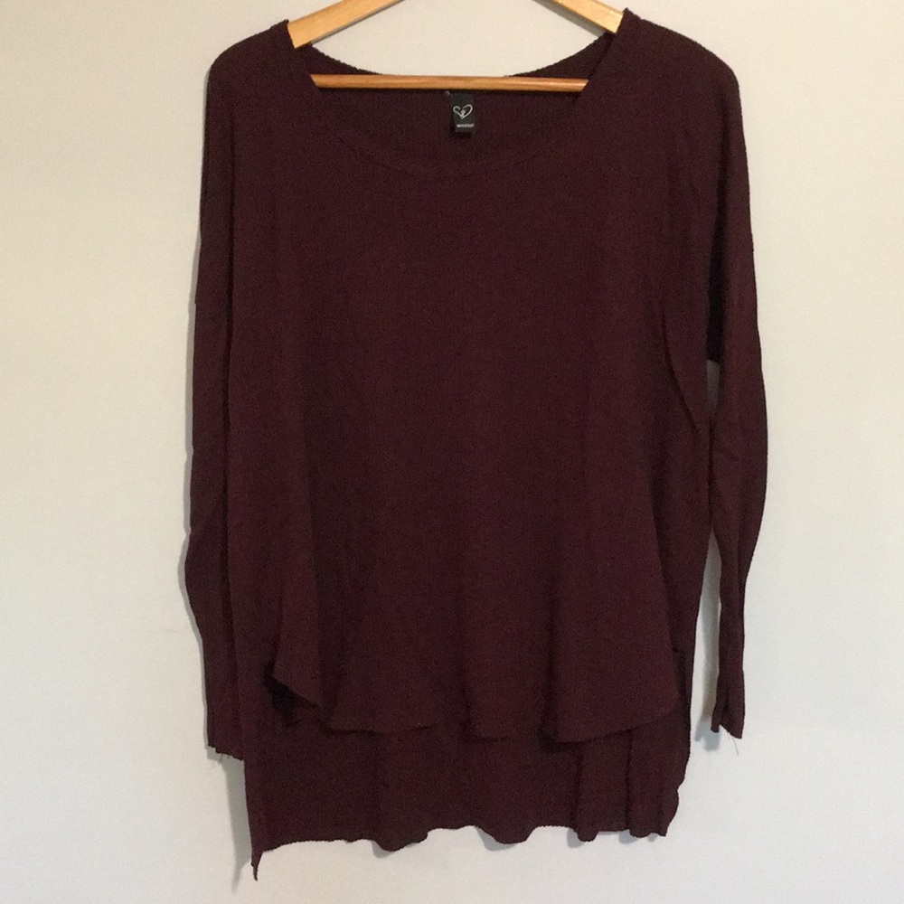 Maroon high low sweater